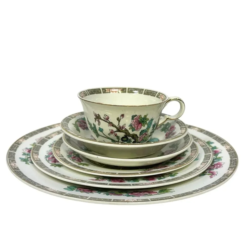 John Maddock & Sons LTD England Indian Tree Vintage 40's 6-PC Place Setting-Rare